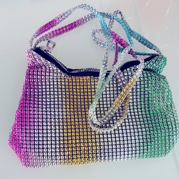 Rainbow 🌈 Rhinestone Crystal evening bag - Picture 2 of 7